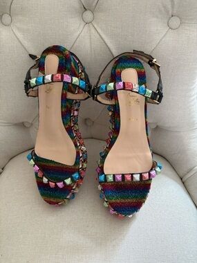 Christian Louboutin Paraclou Rainbow Studded Open-Toe Sandals